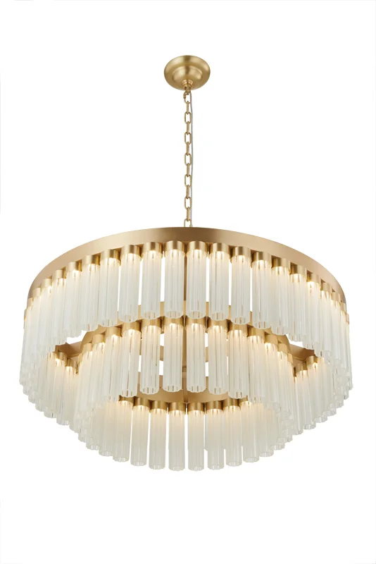 Crystal Bloom – 550mm Brass LED Chandelier with Crystal Glass Diffuser